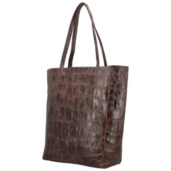 Dámská kožená kabelka na rameno tmavě hnědá - Delami Vera Pelle Rista