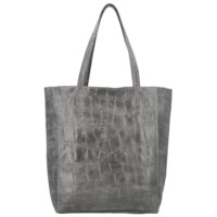 Dámská kožená kabelka na rameno šedá - Delami Vera Pelle Rista