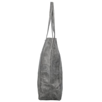 Dámská kožená kabelka na rameno šedá - Delami Vera Pelle Rista