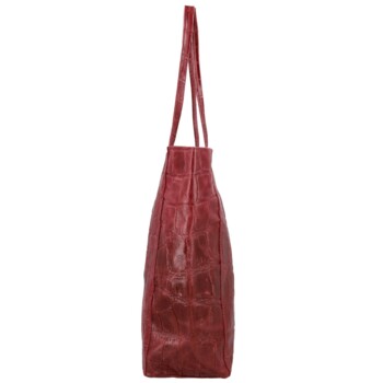 Dámská kožená kabelka na rameno tmavě červená - Delami Vera Pelle Rista
