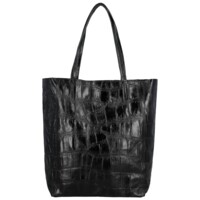 Dámská kožená kabelka na rameno černá - Delami Vera Pelle Rista