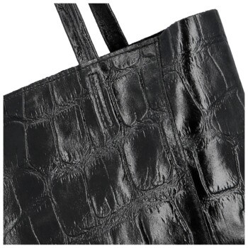 Dámská kožená kabelka na rameno černá - Delami Vera Pelle Rista