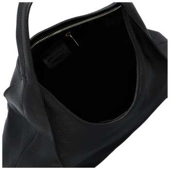 Dámská kožená kabelka na rameno černá - Delami Vera Pelle Blanca