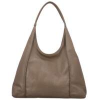 Dámská kožená kabelka na rameno taupe - Delami Vera Pelle Blanca