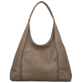 Dámská kožená kabelka na rameno taupe - Delami Vera Pelle Blanca