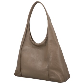 Dámská kožená kabelka na rameno taupe - Delami Vera Pelle Blanca