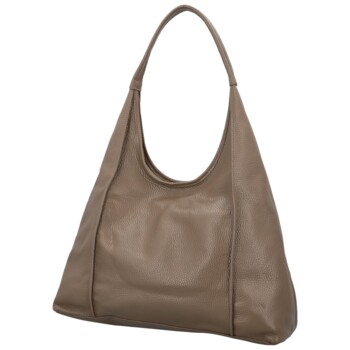 Dámská kožená kabelka na rameno taupe - Delami Vera Pelle Blanca