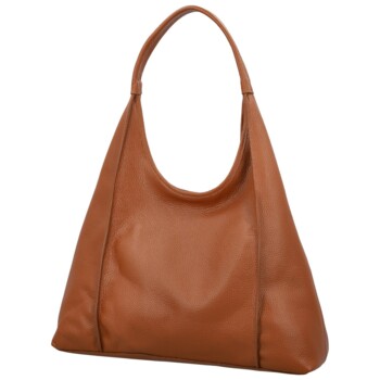 Dámská kožená kabelka na rameno koňaková - Delami Vera Pelle Blanca