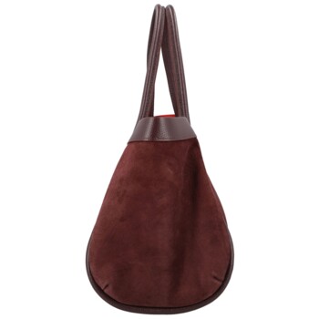 Dámská kožená kabelka na rameno tmavě vínová - Delami Vera Pelle Haylee