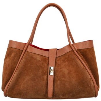 Dámská kožená kabelka na rameno koňaková - Delami Vera Pelle Haylee