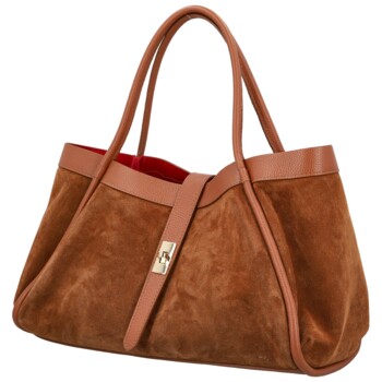 Dámská kožená kabelka na rameno koňaková - Delami Vera Pelle Haylee