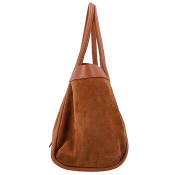 Dámská kožená kabelka na rameno koňaková - Delami Vera Pelle Haylee