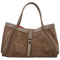 Dámská kožená kabelka na rameno tmavě hnědá - Delami Vera Pelle Haylee