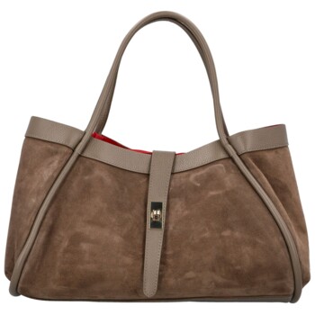 Dámská kožená kabelka na rameno tmavě hnědá - Delami Vera Pelle Haylee