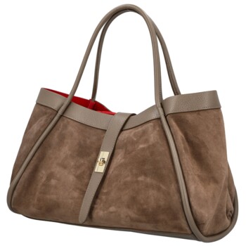 Dámská kožená kabelka na rameno tmavě hnědá - Delami Vera Pelle Haylee