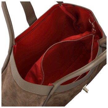 Dámská kožená kabelka na rameno tmavě hnědá - Delami Vera Pelle Haylee