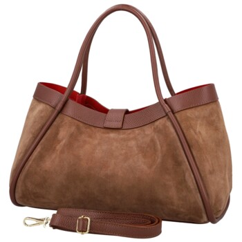 Dámská kožená kabelka na rameno hnědá - Delami Vera Pelle Haylee