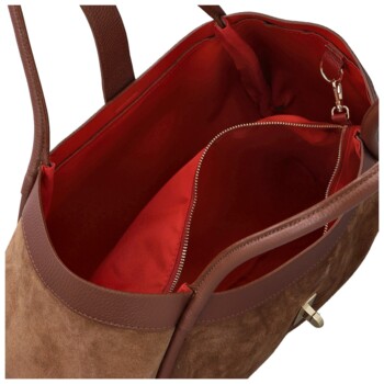 Dámská kožená kabelka na rameno hnědá - Delami Vera Pelle Haylee