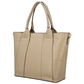 Dámská kožená kabelka na rameno béžová - Delami Vera Pelle Nadiya