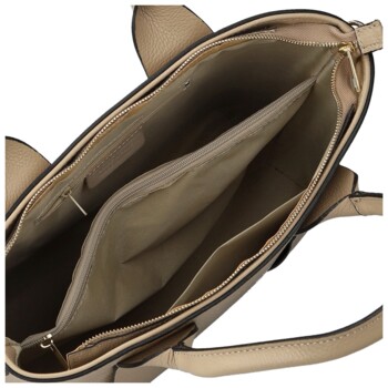 Dámská kožená kabelka na rameno béžová - Delami Vera Pelle Nadiya