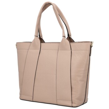 Dámská kožená kabelka na rameno růžová - Delami Vera Pelle Nadiya