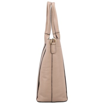 Dámská kožená kabelka na rameno růžová - Delami Vera Pelle Nadiya