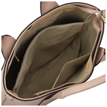 Dámská kožená kabelka na rameno růžová - Delami Vera Pelle Nadiya