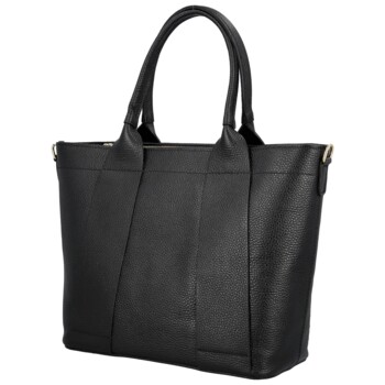 Dámská kožená kabelka na rameno černá - Delami Vera Pelle Nadiya