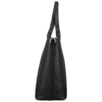Dámská kožená kabelka na rameno černá - Delami Vera Pelle Nadiya
