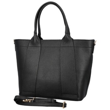 Dámská kožená kabelka na rameno černá - Delami Vera Pelle Nadiya