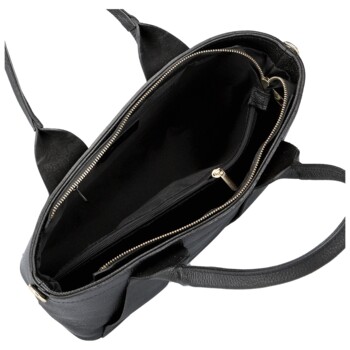 Dámská kožená kabelka na rameno černá - Delami Vera Pelle Nadiya