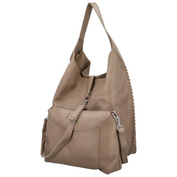 Dámský set kabelek tmavě béžový - Paolo bags Lona