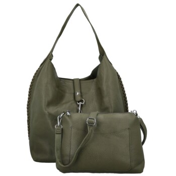 Dámský set kabelek tmavě zelený - Paolo bags Lona