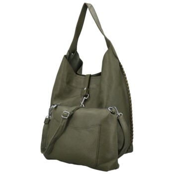 Dámský set kabelek tmavě zelený - Paolo bags Lona