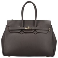 Dámská kožená kabelka na rameno tmavě hnědá - Delami Vera Pelle Klarista