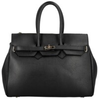 Dámská kožená kabelka na rameno černá - Delami Vera Pelle Klarista