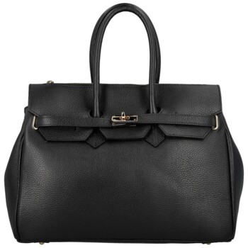 Dámská kožená kabelka na rameno černá - Delami Vera Pelle Klarista