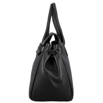 Dámská kožená kabelka na rameno černá - Delami Vera Pelle Klarista