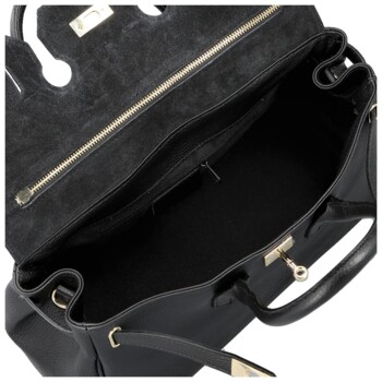 Dámská kožená kabelka na rameno černá - Delami Vera Pelle Klarista
