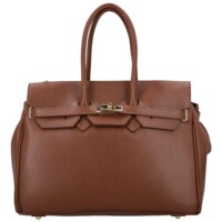 Dámská kožená kabelka na rameno hnědá - Delami Vera Pelle Klarista