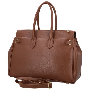 Dámská kožená kabelka na rameno hnědá - Delami Vera Pelle Klarista