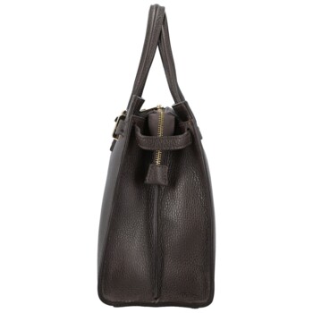 Dámská kožená kabelka do ruky tmavě hnědá - Delami Vera Pelle Safieh