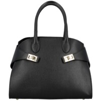 Dámská kožená kabelka do ruky černá - Delami Vera Pelle Seia