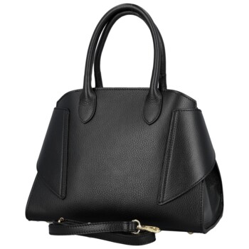 Dámská kožená kabelka do ruky černá - Delami Vera Pelle Seia