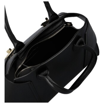 Dámská kožená kabelka do ruky černá - Delami Vera Pelle Seia