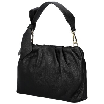 Dámská kožená kabelka do ruky černá - Delami Vera Pelle Elena