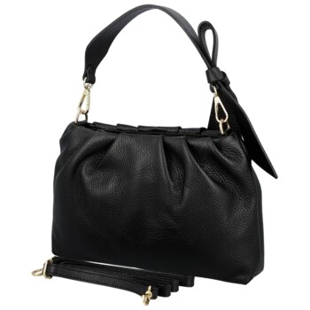 Dámská kožená kabelka do ruky černá - Delami Vera Pelle Elena