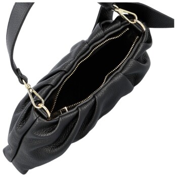 Dámská kožená kabelka do ruky černá - Delami Vera Pelle Elena