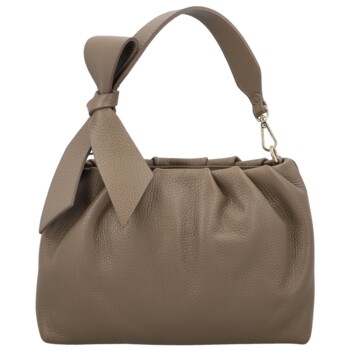 Dámská kožená kabelka do ruky taupe - Delami Vera Pelle Elena