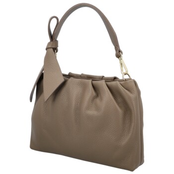Dámská kožená kabelka do ruky taupe - Delami Vera Pelle Elena